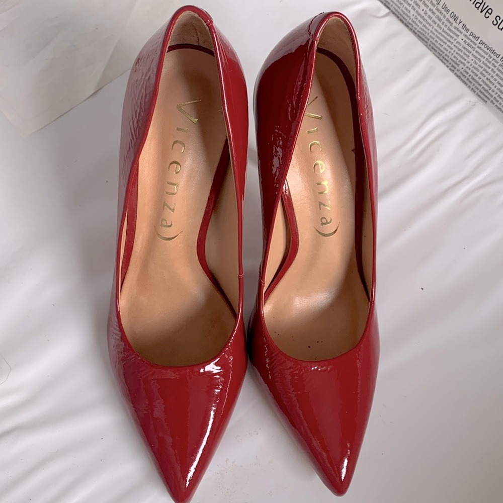 Vicenza Red shoe 👠 hight heels size 35 classic sexy - Picture 2 of 4
